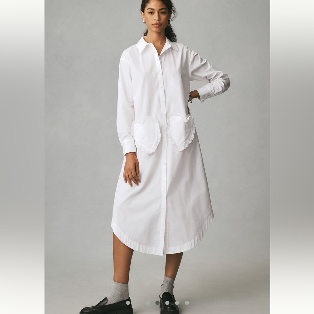 Maeve Long-Sleeve Midi Shirt Dress